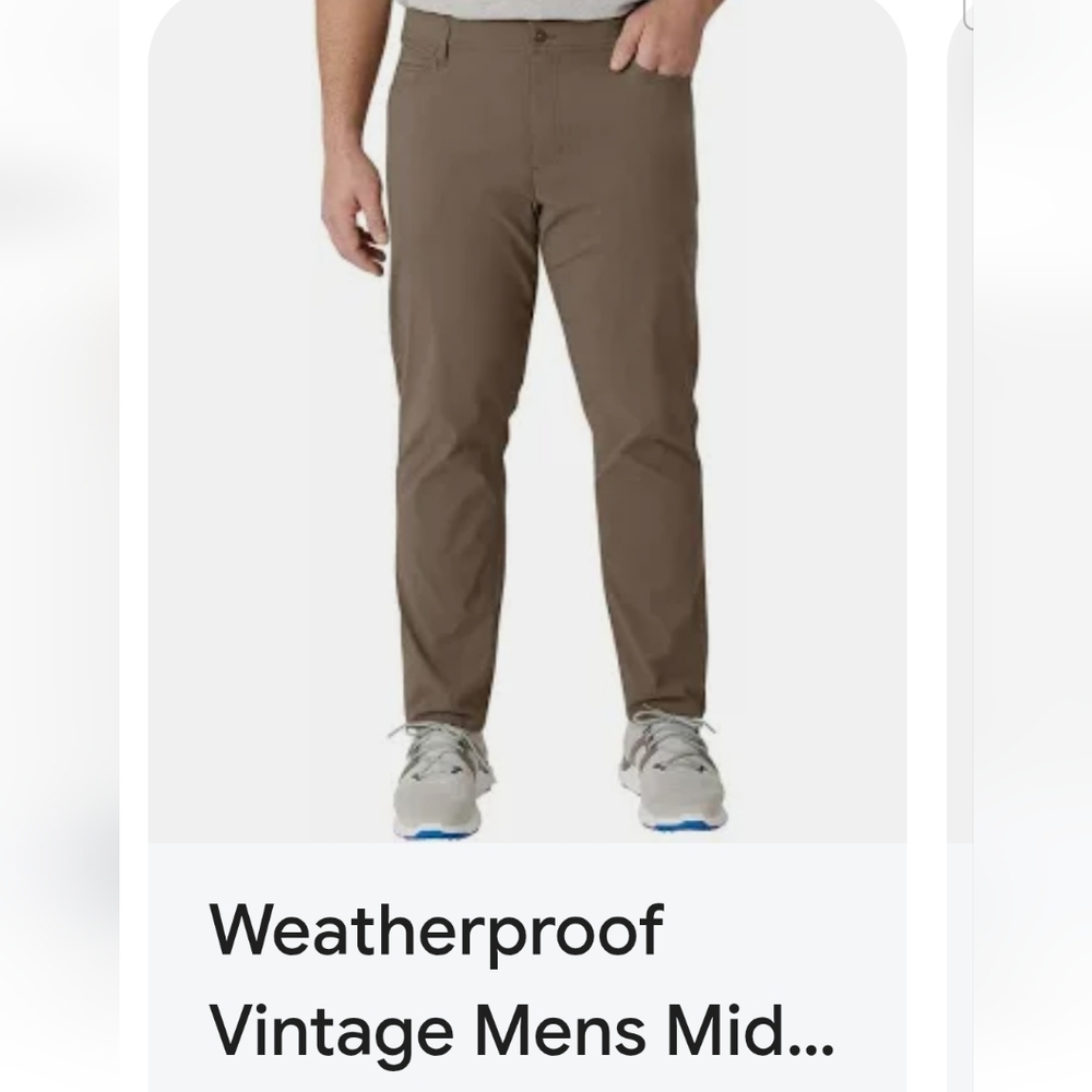 Weatherproof Vintage 38/30 Men's Brown Tech Pants